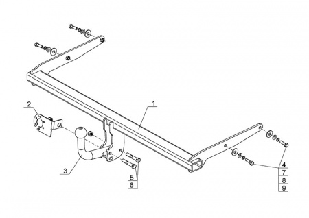 Фаркоп MZ 02 для MAZDA 5 2007-2015, Автос, нагрузка 1500/75 кг. БЕЗ подрезки бампера от магазина ФаркопРос